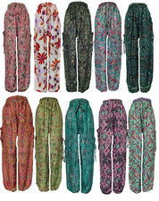 Deal 10 pc Hippie Silk Harem Pants Indian Gypsy Yoga Baggy Dance Bohemian Pants