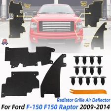 For 2009-2014 Ford F150 & Raptor Radiator Grille Air Deflector Set  w/ Fasteners