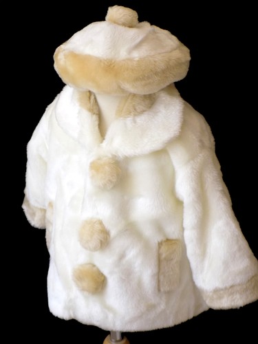 Infant, Toddler Girl's Winter dress coat jacket, Ivory/Beige, Size: 2T - 第 1/1 張圖片