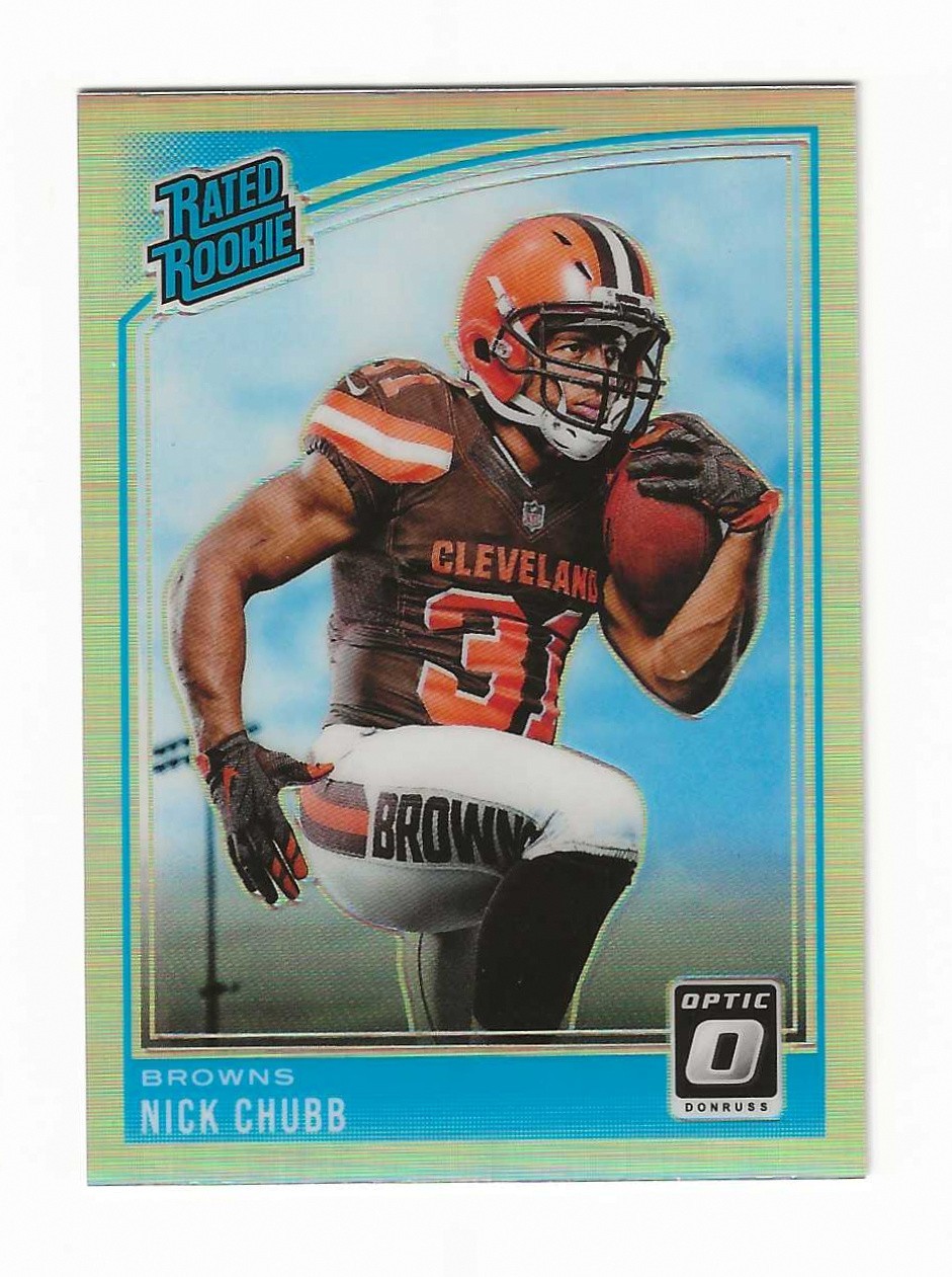 NICK CHUBB  2018 DONRUSS OPTIC RATED ROOKIE CARD #158 - BROWNS - NM-MINT