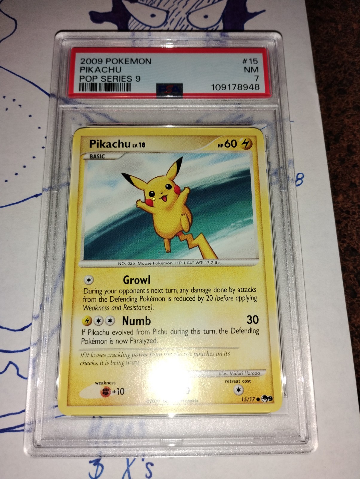 Pokemon Pikachu POP Series 9 PSA 7 NEAR MINT Promo Card 15/17 READ!