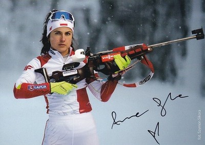 Anna MAKA - Polen, 11.Platz EM 2014 Biathlon, Original-Autogramm!