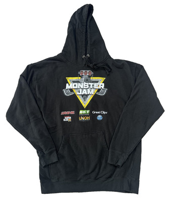 Monster Jam Motorsports Metal Logo Sponsors Graphic Pullover Hoodie ADULT XL