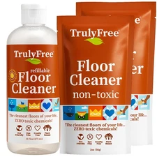 Floor Cleaner Kit - Plant-Based Mopping Solution (16oz Reusable Empty Bottle ...