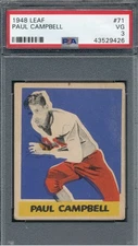 GHOST IMAGE 1948 Leaf Football PSA 3 Paul Campbell Unique Error Card Color Shift