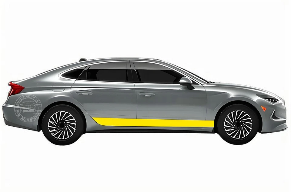 Calcomanías gráficas de carreras deportivas a rayas para faldón lateral de auto Hyundai Sonata Foto 3 de 4