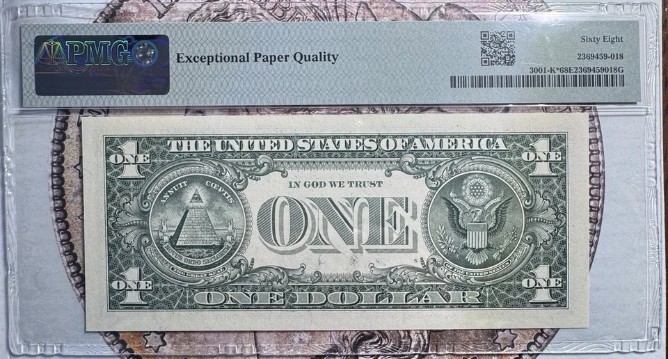 2013 one dollar bill star Star note Dallas PMG 68 Gem PPQ - Image 2 of 2