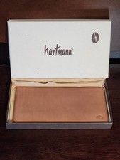 Vintage Mens Hartmann Brown Soft Leather Suit Coat Wallet With Original Box NOS