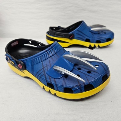 Crocs Marvel X-Men Wolverine Classic Clogs 211779-90H Blue Yellow Men's Size 10