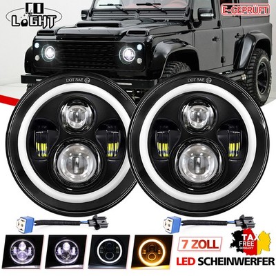 2x 7'' Zoll LED Scheinwerfer Headlight E-Zertifiziert für Jeep CJ-5 CJ-6 CJ-7 JK