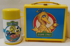 RARE Vintage 1985 Sesame Street Big Bird Yellow Lunch Box W/ Thermos Aladdin NEW
