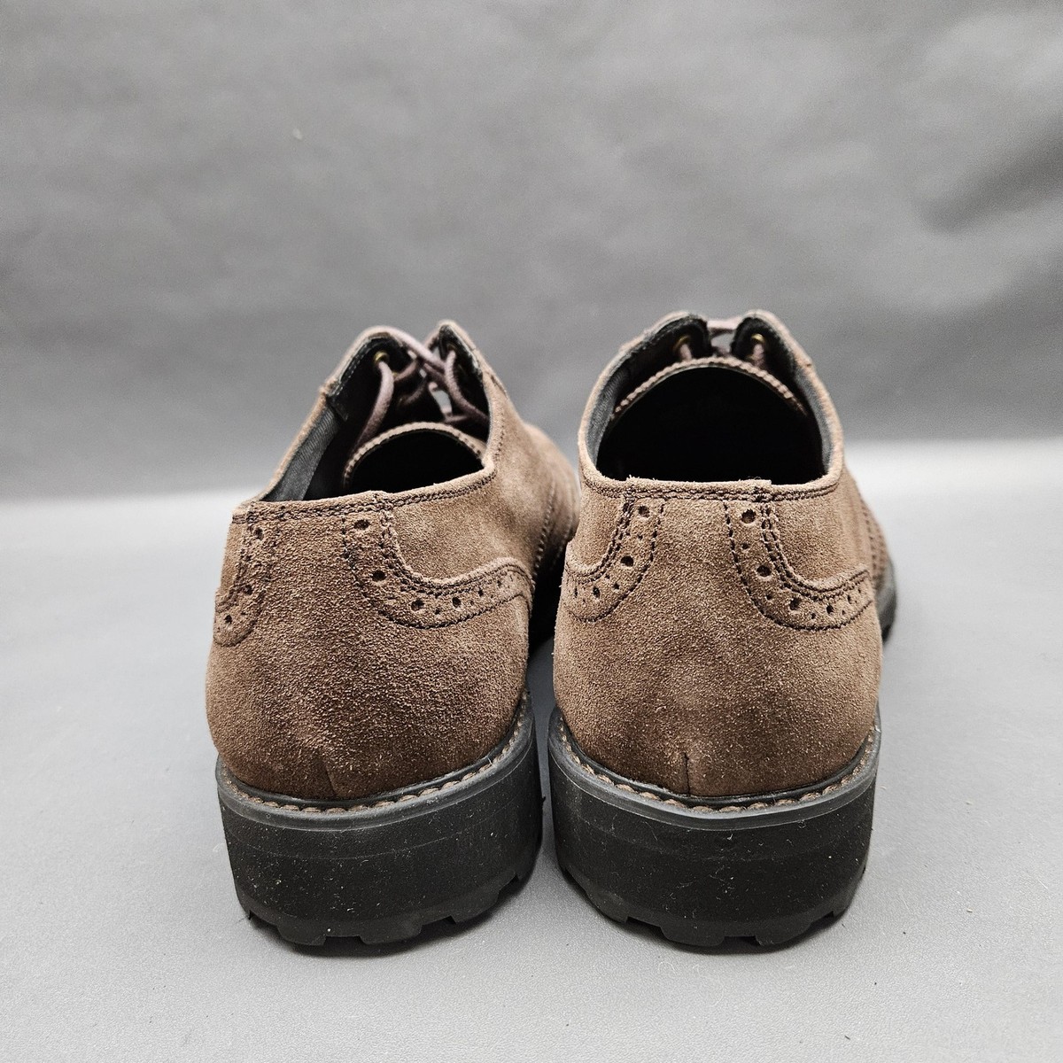 Saks Fifth Avenue Blue Write Now Shoes Mens Size 10.5 Brown Suede Wingtip Oxford Handmade Leather Spectator Wingtip Oxford: Brown & Navy  main image 4