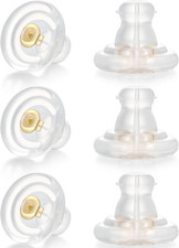 Earring Backs,18K Gold Silicone Earring Backs Replacements,6 Pcs Hypoallergenice