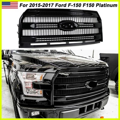 Shadow Black Front Grille Bumper Grill For 2015-2017 Ford F150 F-150 XLT Lariat