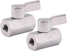 Stainless Steel Mini Ball Valve 1/8 Inch NPT Thread Female Pack of 2 