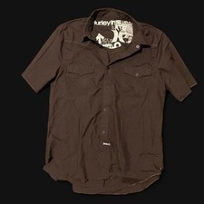 Hurley vintage 00s distressed board shirt raw hem logo hit men's L/21