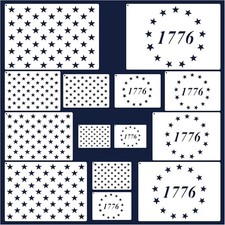 American Flag 50 Star Stencils and 13 Stars 1776 Templates, American Flag Tem...
