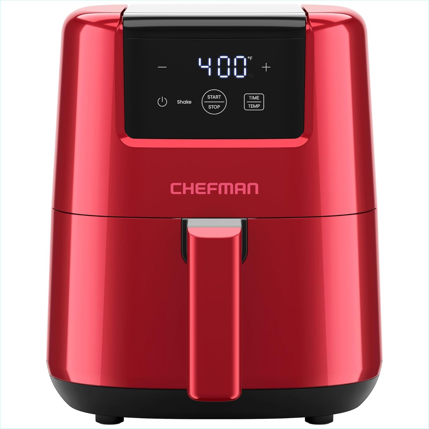 2 Qt Compact Air Fryer W/ Digital Display and Shake Reminder - Red, New