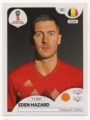 527 Eden Hazard Belgium Panini FIFA World Cup Russia 2018 Sticker