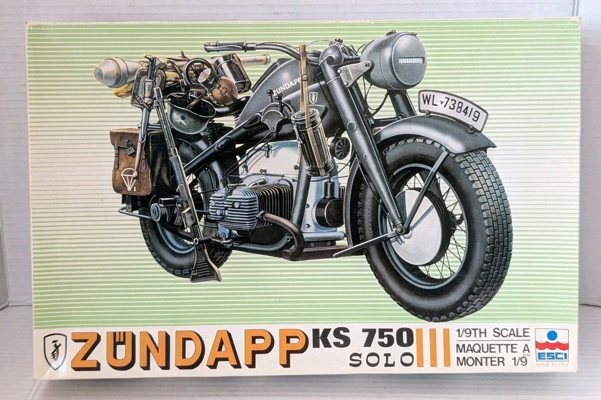 Vintage ESCI 1:9 Zundapp KS-750 Solo German Military Motorcycle