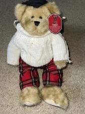 Fergus Plush Teddy Bear 2008 Regis Corporation 14" Plaid Pants Fisherman Sweater