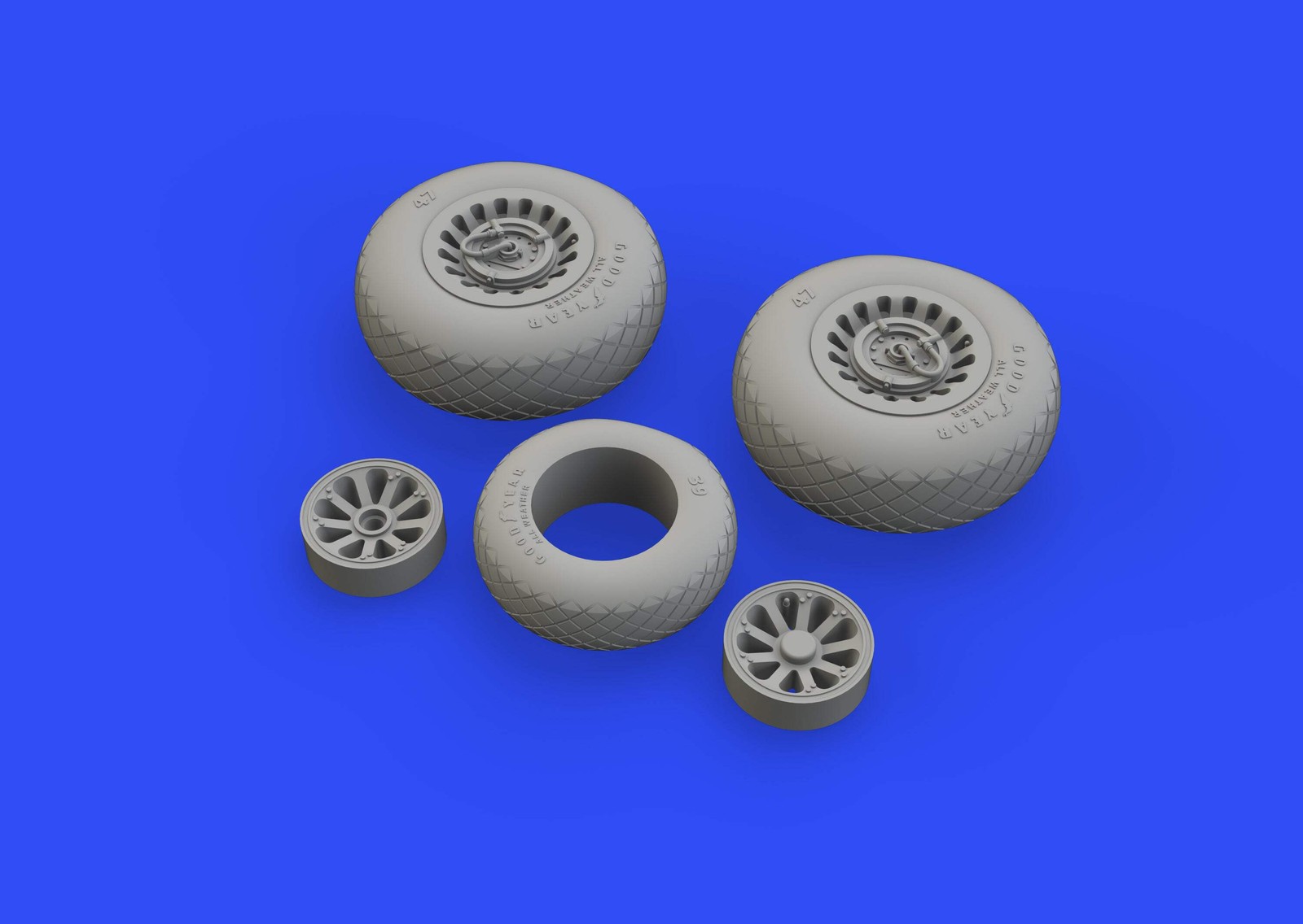 Eduard Brassin 648534 1:48 Douglas A-26B/B-26 Invader wheels with weighted tyre