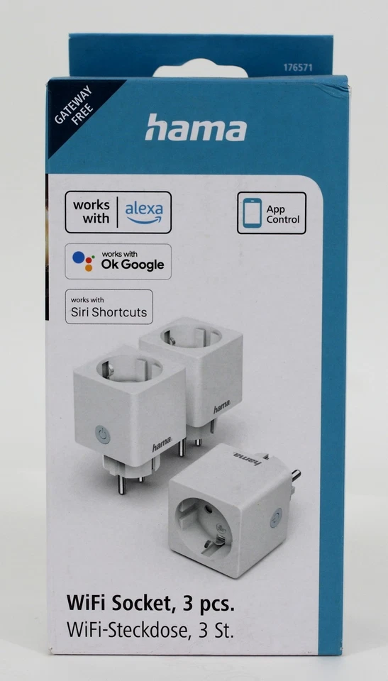 3er Set WiFi-Steckdose bis 3680W App-Control Alexa Google Siri Hama 176571 - Bild 2 von 4