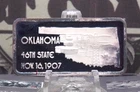 *HAMILTON MINT* 1oz .999 Silver Bullion *OKLAHOMA* 46th State Art Bar ECC&C, Inc
