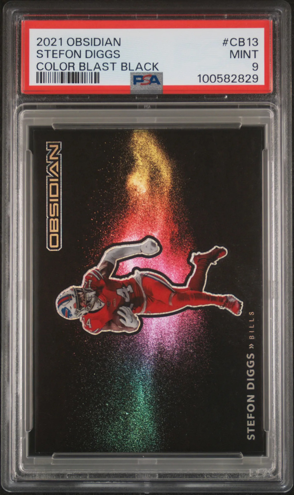 2021 Panini Obsidian STEFON DIGGS Color Blast Black #CB13 PSA 9