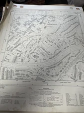 #A56 Leeds Town Vintage Survey map Chart Broadway Stanhope Drive Horsforth Roads