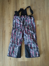 Ski-Latzhose 104/ 110 grau rot  weiß Schneehose Winterhose Latzhose