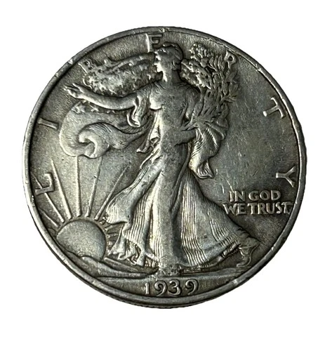 1939 Walking Liberty Half Dollar 90% Silver VF/XF Original Circulated Coin