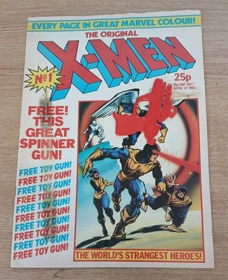 The Original X-Men #1 UK Release April 27 1983 With Spinner Gun, no spinner 