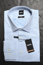 Hugo Boss Men Joe Kent Easy Iron Reg Fit Stretch Cotton Dress Shirt 38 15 32/33
