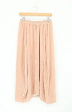 VELVET By Graham & Spencer Elastic Waist Velvet Midi Skirt Pink S $189 A5 229