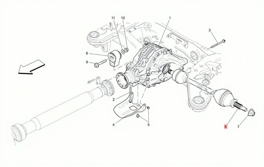13-19 MASERATI GHIBLI QUATTROPORTE REAR LEFT DRIVER SIDE AXLE CV HALF SHAFT OEM