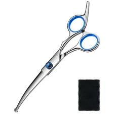 Dog Grooming Scissors Curved Shears Set Rounded Trimming Scissors for Profess...