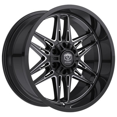 1 Edge Off Road 20x9 5X5.00 / 5X5.50 +00 303BM Gloss Black w/Milled Accents Whee