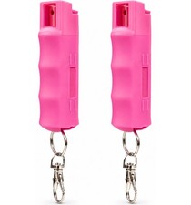 2 Pack Burn Pepper Spray 1/2oz Police Strength Self Defense Keychain OC Pink