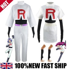 UK Anime Pokemon Team Rocket James Cosplay Costume Halloween Fancy Dress Outfits
