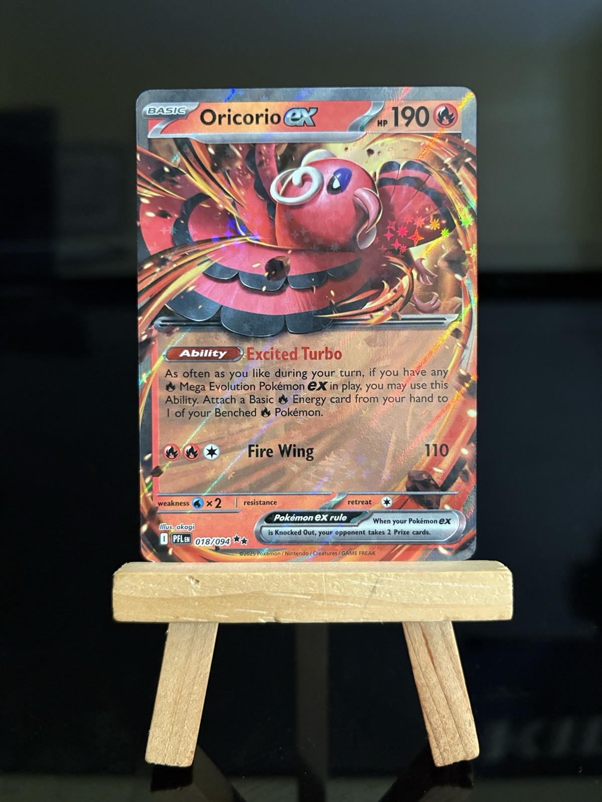 ORICORIO EX 018/094 - Phantasmal Flames Holo Double Rare NM - Pokémon TCG Card