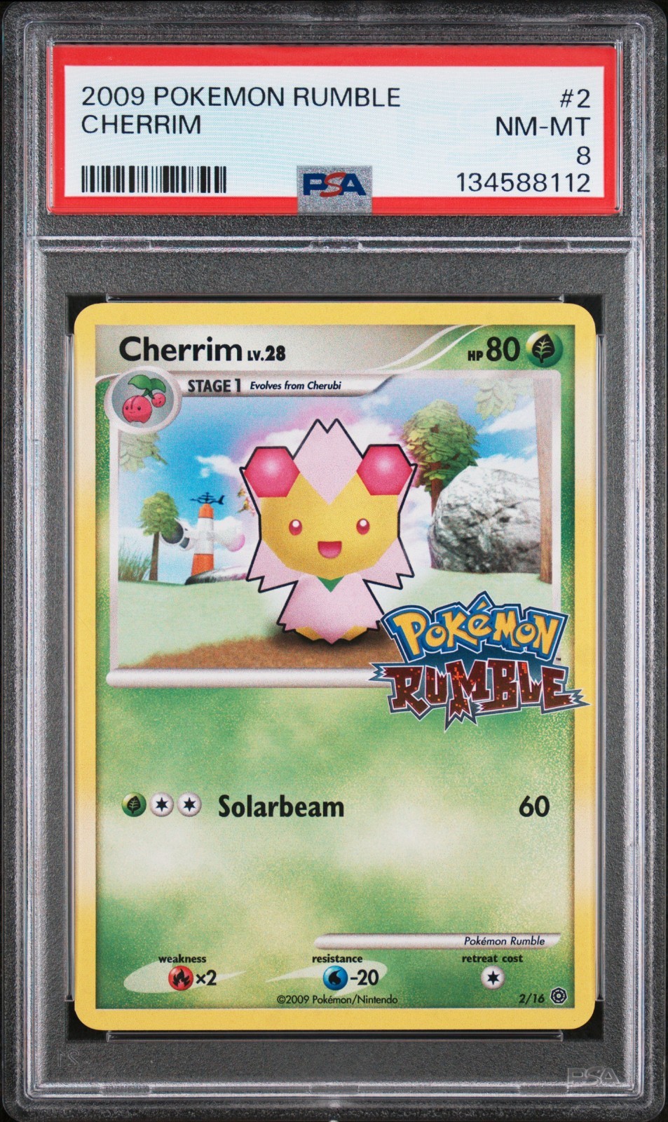 PSA 8 Cherrim 2/16 Pokemon Rumble NM-MT Graded Pokemon Card