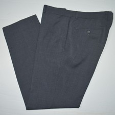 RALPH LAUREN High Performance Wool Stretch Charcoal Flat Dress Pants 34 x 30