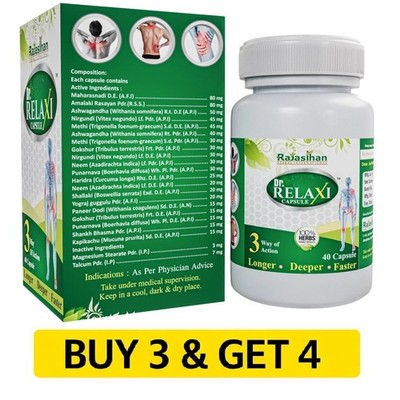 Rajasthan Herbal Dr. RELAXI 40 Capsules (BUY 3 & GET 4)