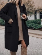 Fashion Women's Pea Coats Long Trench Coats Jacket Size M