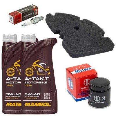 Wartung Ölfilter Luftfilter Öl 2L Zündkerze für Vespa GTS 125 M31300 GTS 2007-09