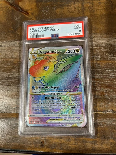 POKEMON 2022 GO DRAGONITE Full Art Vstar Secret Rare #081 PSA 9 Mint RARE 2