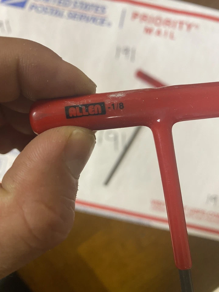Vintage Allen Wrench Allen Manufacturing Co T Handle Hex Key USA - 2Red 1 Yellow - Image 3 of 4