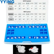20Pcs Dental Orthodontics Ceramic Brackets Braces Roth/MBT 022/018 Hooks 3-4-5