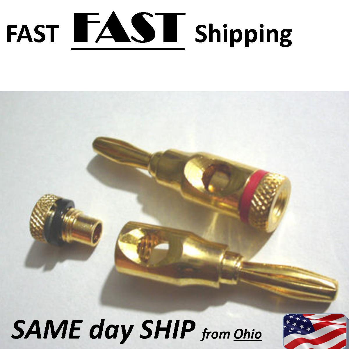 stackable banana plug - GOLD plated 4mm audio amp speaker plug - 2